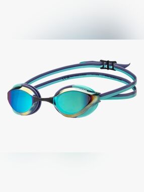 ARENA Unisex Python Racing Swim Goggles Anti-Fog No Leak Turquoise/Future Dusk/W